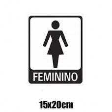 Placa de Informação Preta Sanitário Feminino 15x20cm A465 Acesso